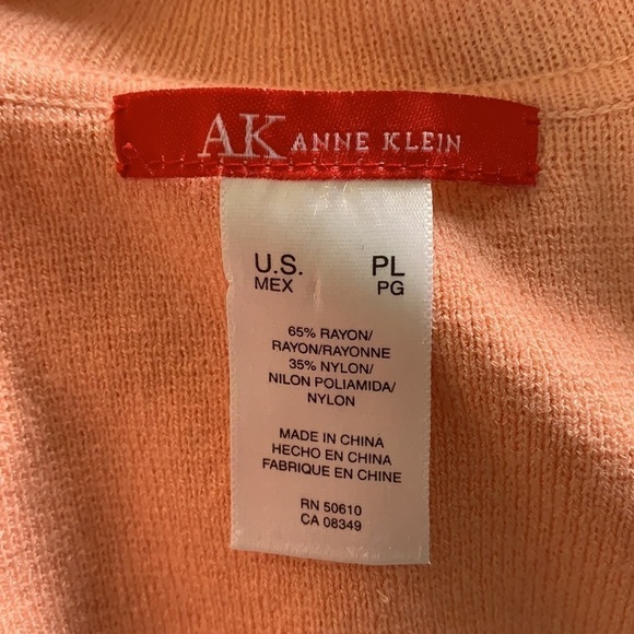 Anne Klein blush pink/orange knitted open cardigan/sweater - Picture 9 of 11